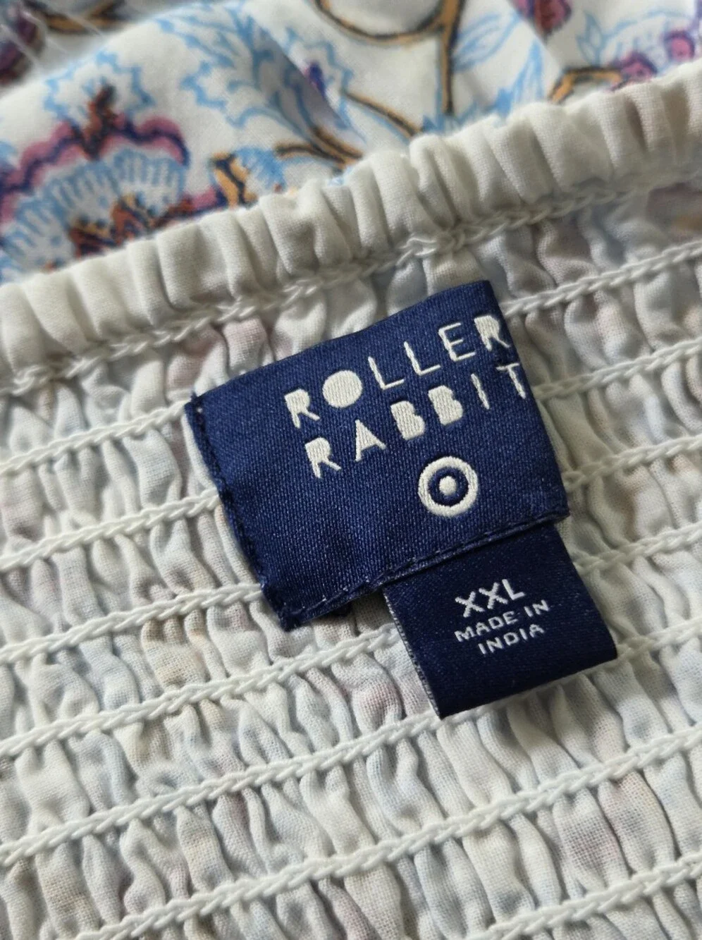 Roller Rabbit X TARGET White Midi Dress with Mauve and Light Blue Floral Print
